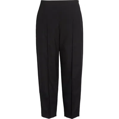 Marni Pintuck Tapered Straight Leg Virgin Wool Pants In Black