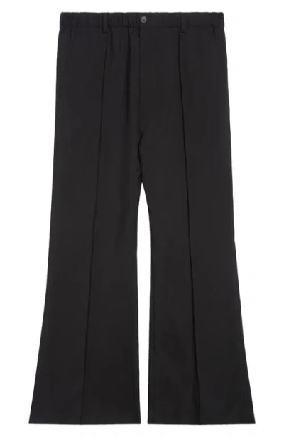 Marni Pintuck Wool Flare Leg Pants In Black