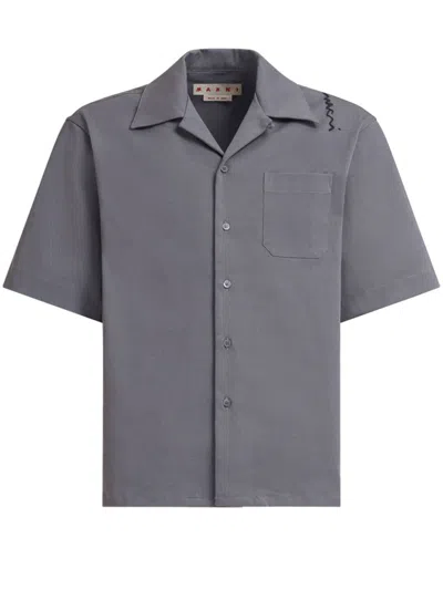 Marni Piqué-weave Shirt In Grey
