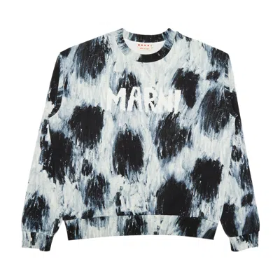 Pre-owned Marni Placed Scribble Logo Sweatshirt 'antique Silver' | Men's Size 48