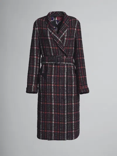 Marni Plaid Belted Coat In Multi