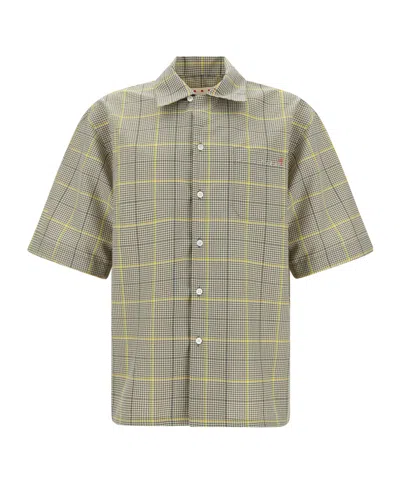 Marni Plaid-check Short-sleeve Shirt In Nude