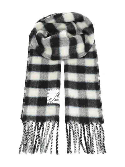 MARNI PLAID FRINGED SCARF