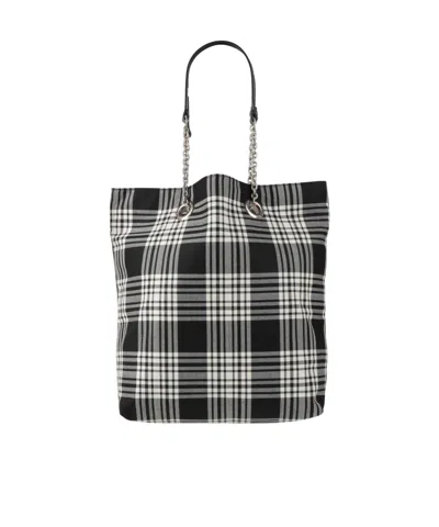 Marni Plaid Handbag In Black