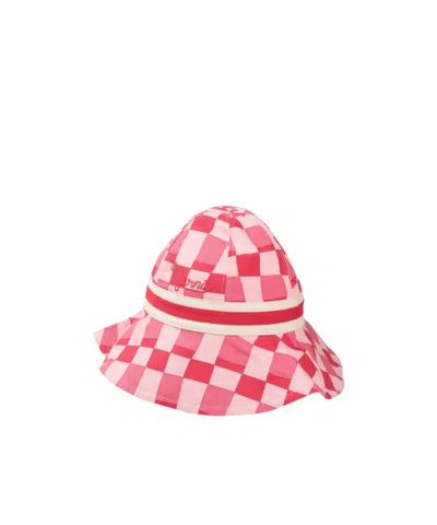 Marni Plaid Hats In Pink