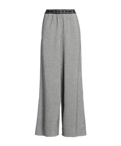 Marni Plaid Loose Wide Leg Pants In Gray