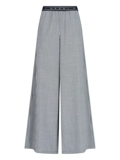 Marni Plaid Palazzo Pants In Black