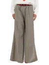 Marni High-rise Pleated Wide-leg Trousers With Belt Loops In Gray