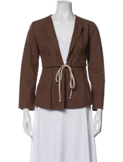 Pre-owned Marni Plaid Print Blazer In Brown