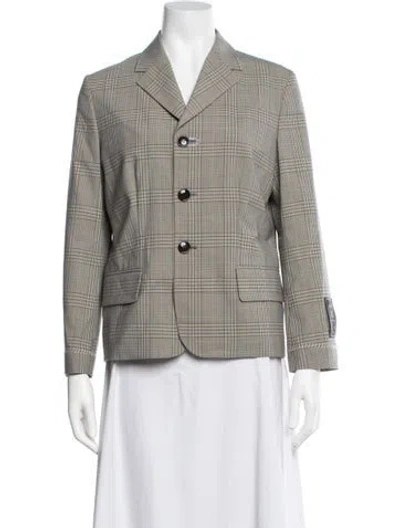 Pre-owned Marni Plaid Print Blazer In Grey