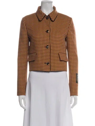 Pre-owned Marni Plaid Print Blazer In Orange