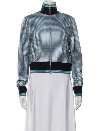Pre-owned Marni Plaid Print Bomber Jacket In Blue