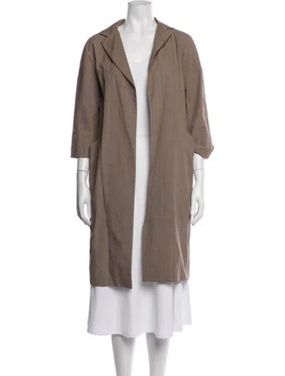 Pre-owned Marni Plaid Print Coat In Brown