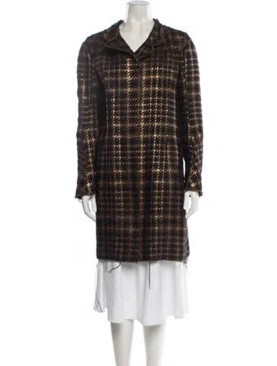 Pre-owned Marni Plaid Print Coat In Gold