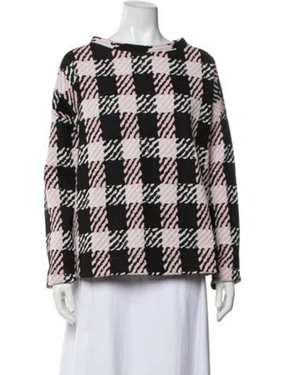 Pre-owned Marni Plaid Print Crew Neck Sweater In Blue