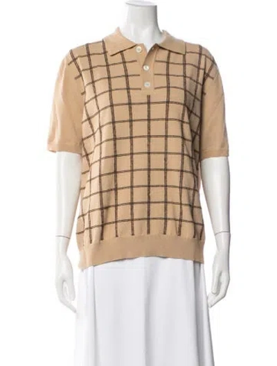 Pre-owned Marni Plaid Print Crew Neck Sweater In Neutral