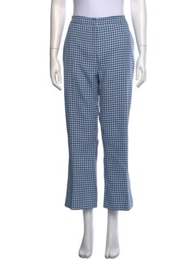 Pre-owned Marni Plaid Print Flared Pants W/ Tags In Blue