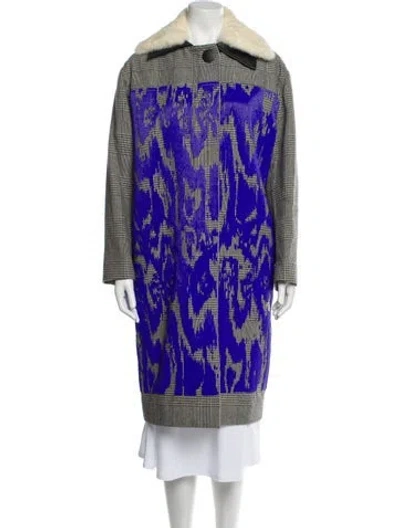 Pre-owned Marni Plaid Print Fur Jacket In Multi