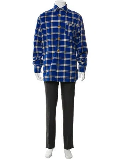 Pre-owned Marni Plaid Print Jacket In Blue