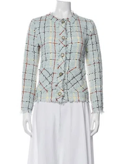 Pre-owned Marni Plaid Print Jacket In Blue
