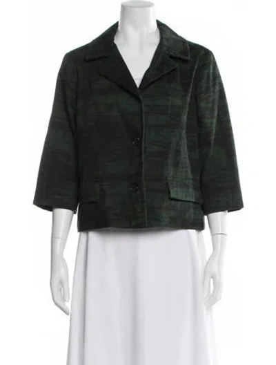 Pre-owned Marni Plaid Print Jacket In Green