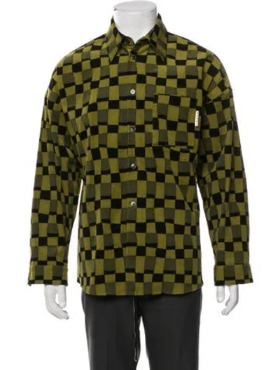 Pre-owned Marni Plaid Print Jacket In Green