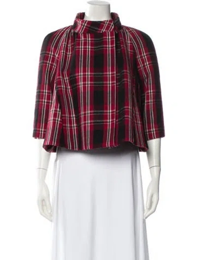Pre-owned Marni Plaid Print Jacket In Red