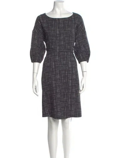 Pre-owned Marni Plaid Print Knee-length Dress In Black
