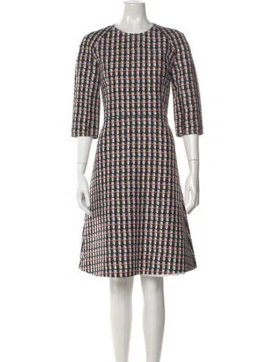 Pre-owned Marni Plaid Print Knee-length Dress In Black