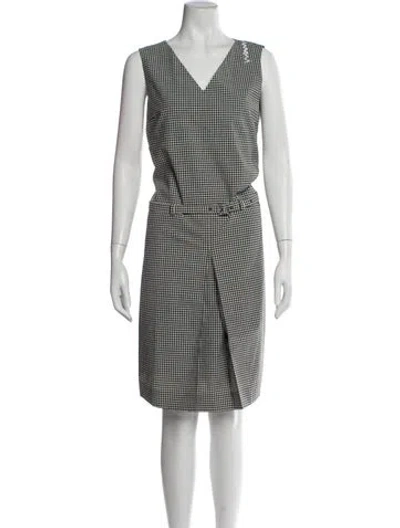 Pre-owned Marni Plaid Print Knee-length Dress In Black