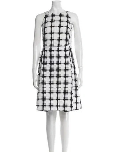 Pre-owned Marni Plaid Print Knee-length Dress In Black