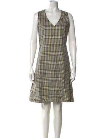 Pre-owned Marni Plaid Print Knee-length Dress In Yellow