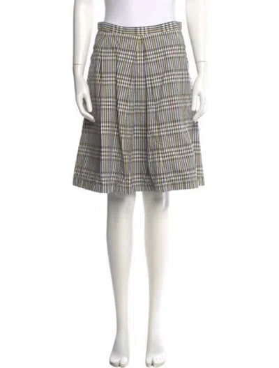 Pre-owned Marni Plaid Print Knee-length Skirt In Yellow