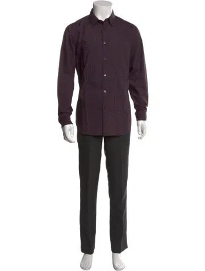 Pre-owned Marni Plaid Print Long Sleeve Shirt In Brown