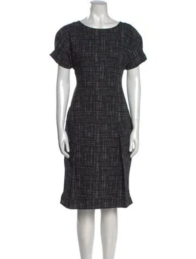 Pre-owned Marni Plaid Print Midi Length Dress In Black