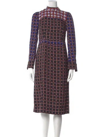 Pre-owned Marni Plaid Print Midi Length Dress In Multi
