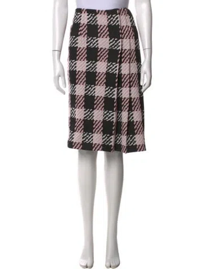 Pre-owned Marni Plaid Print Midi Length Skirt In Blue