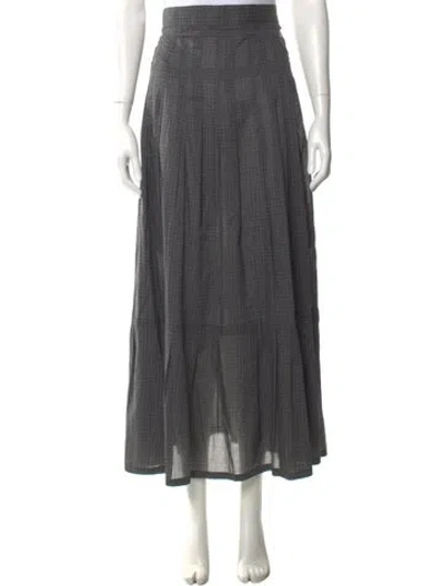 Pre-owned Marni Plaid Print Midi Length Skirt In Gray