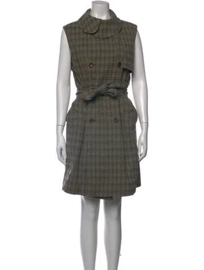 Pre-owned Marni Plaid Print Mini Dress In Grey