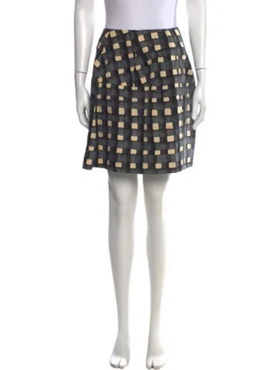 Pre-owned Marni Plaid Print Mini Skirt In Blue
