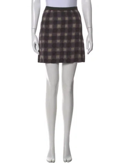 Pre-owned Marni Plaid Print Mini Skirt In Blue