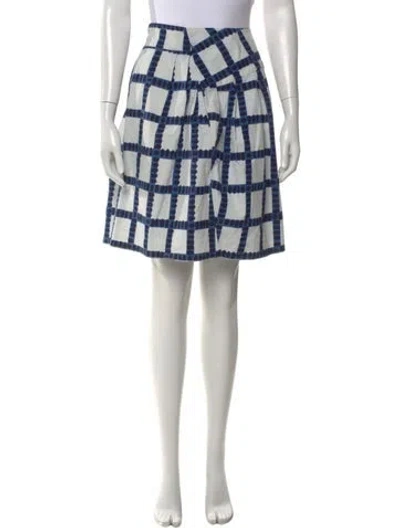 Pre-owned Marni Plaid Print Mini Skirt In Blue