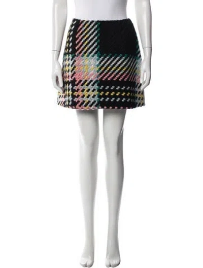 Pre-owned Marni Plaid Print Mini Skirt In Blue