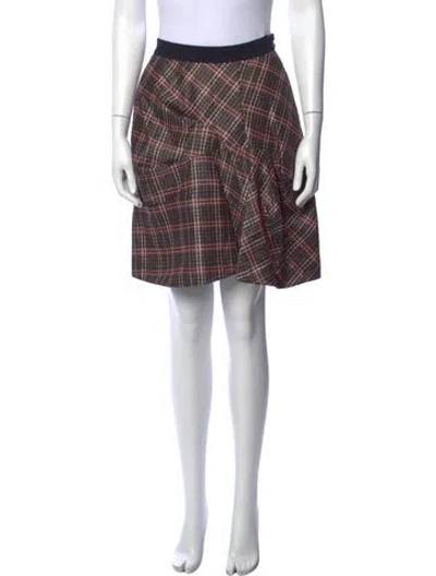 Pre-owned Marni Plaid Print Mini Skirt In Brown