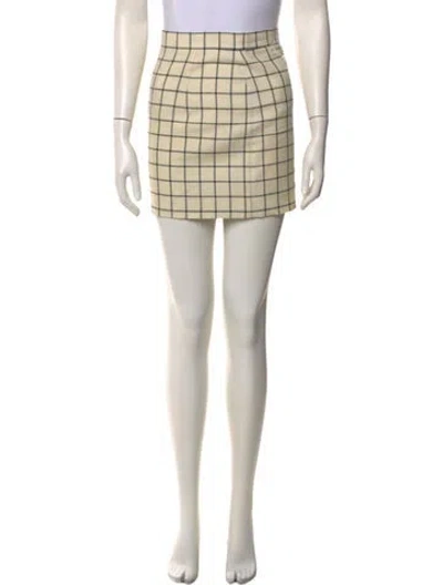 Pre-owned Marni Plaid Print Mini Skirt In Neutral