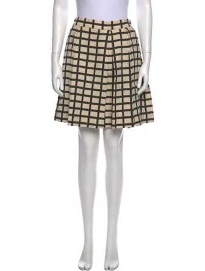 Pre-owned Marni Plaid Print Mini Skirt In Neutral
