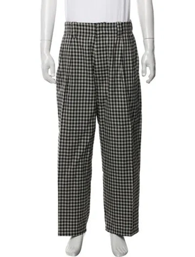 Pre-owned Marni Plaid Print Pants In Black