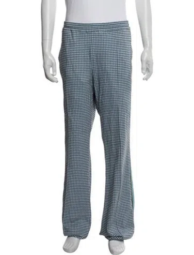 Pre-owned Marni Plaid Print Pants In Blue