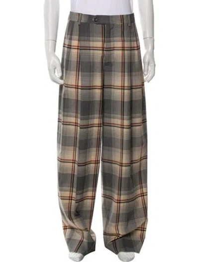 Pre-owned Marni Plaid Print Pants In Multi