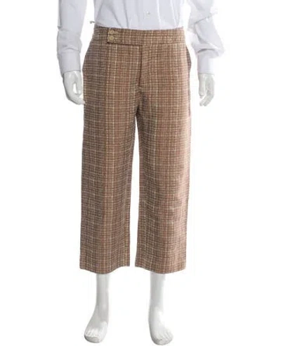 Pre-owned Marni Plaid Print Pants In Neutral